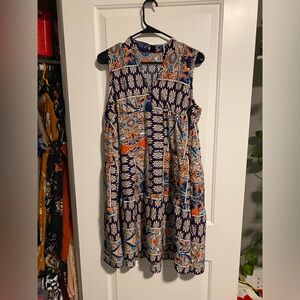 blue & orange Shein dress knee length